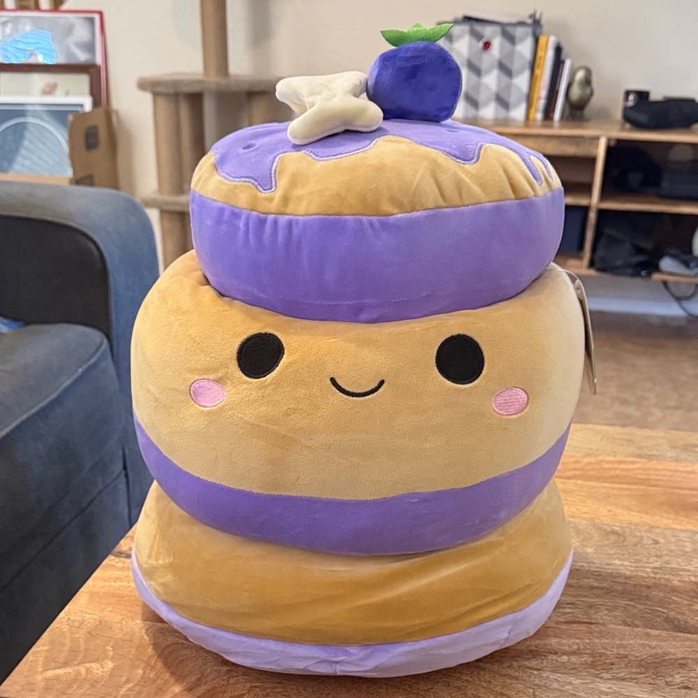 Squishmallows “Paden” Blueberry Pancake Purple and Tan Plush